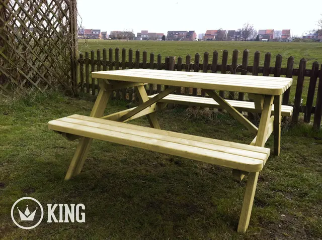 Set van 6 KING® picknicktafels 140 cm