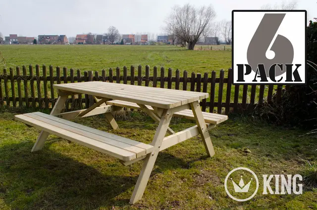 Set van 6 KING® picknicktafels 180 cm
