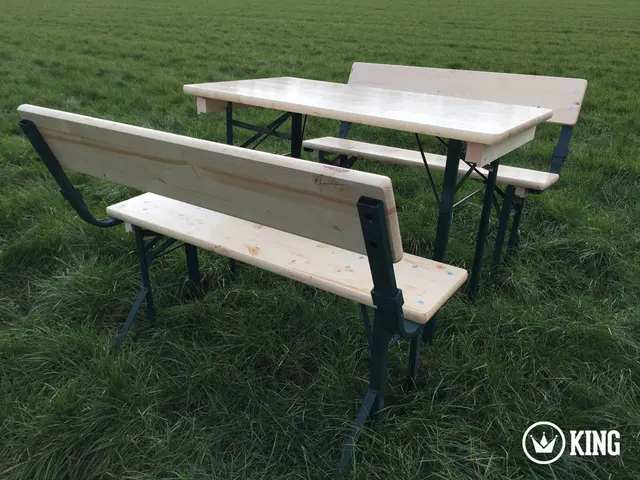 KING® biertafelset 110 × 60 cm met rugleuningen – foto 2