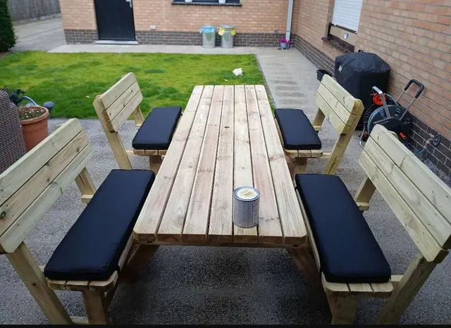 KING® Family Comfort picknicktafel met 4 rugleuningen – foto 3