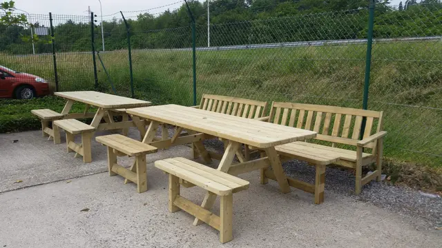 KING® Family Comfort picknicktafel met 4 rugleuningen – foto 7