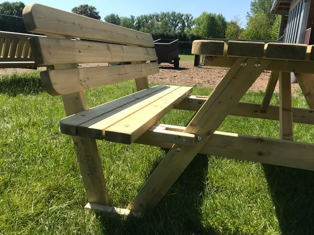 KING® picknicktafel 140 cm met rugleuningen – foto 2