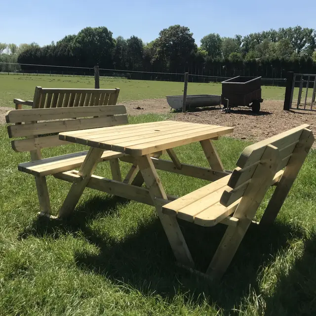 KING® picknicktafel 140 cm met rugleuningen – foto 4