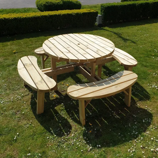 ROYAL KING® ronde picknicktafel XXL – foto 2