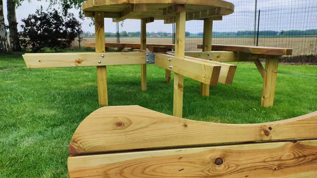 ROYAL KING® ronde picknicktafel XXL – foto 3