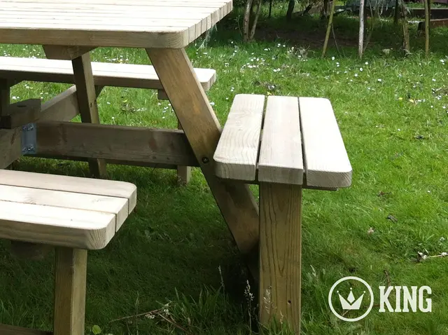 KING® vierkante picknicktafel 200 × 200 cm – foto 2