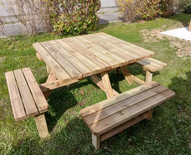 KING® vierkante picknicktafel 200 × 200 cm – foto 4