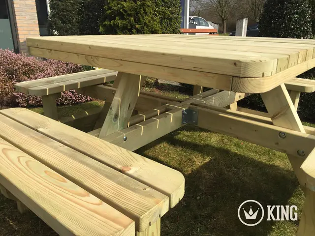 KING® vierkante picknicktafel XXL 200 × 200 cm – foto 2