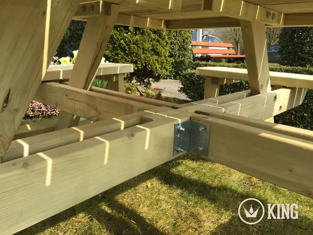 KING® vierkante picknicktafel XXL 200 × 200 cm – foto 3